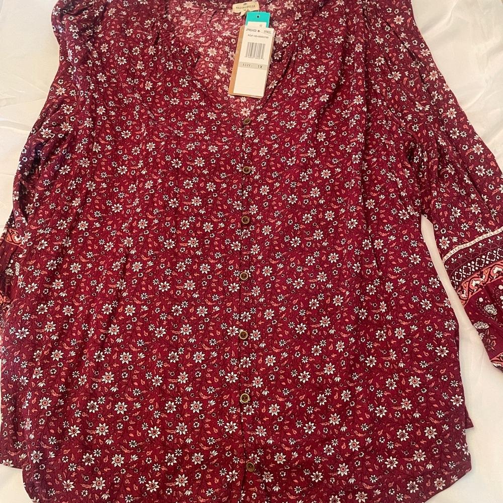 Floral Burgundy Women's Top
